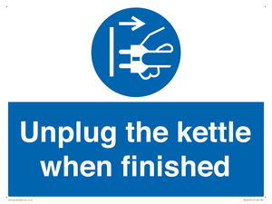 Unplug the kettle when finished